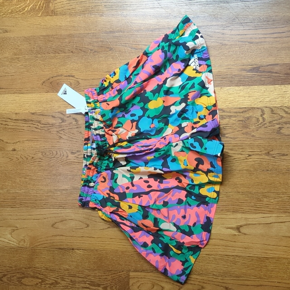 NWT High Waisted Multicolored Abstract Print Graphic Shorts Maximalist Athletic - Picture 12 of 13